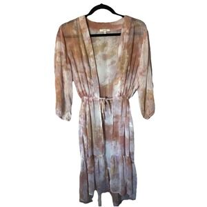 Maurices small‎ robe boho romantic kimono cover up open front whimiscal floral